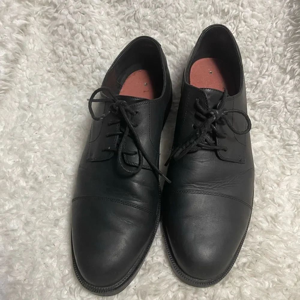 Shoes for Crews slip & oil resistant leather black Men’s shoes.SZ12M
